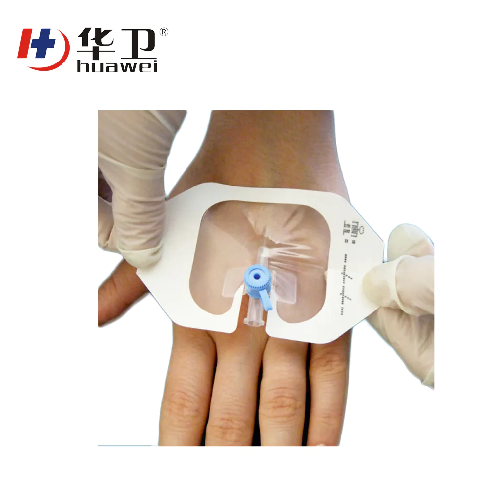 Oem IV Waterproof Self-adhesive PU Film for Cannula fixing Dressing I.V. Transparent Adhesive Advance Securement Dressing For Sale-Huawei